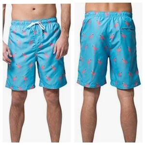 Brooklyn KENT AVE Volley Swim Trunk Sz XL Blue Pinguin Inner Pocket Drawstring